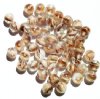 25 8mm Topaz, White, and Crystal Marble Round Glass Beads